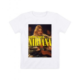 Детская футболка хлопок с принтом Kurt Cobain In Bloom в Кировске, 100% хлопок | круглый вырез горловины, полуприлегающий силуэт, длина до линии бедер | kurt cobain | music | nirvana | rock | кобейн | курт | курт кобейн | музыка | нирвана | рок