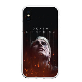 Чехол для iPhone XS Max матовый с принтом DEATH STRANDING - Cliff в Кировске, Силикон | Область печати: задняя сторона чехла, без боковых панелей | cliff | death | game | games | hideo | kojima | logo | mads | mikkelsen | norman | porter | reedus | sam | stranding | дес | игра | игры | клифф | кодзима | лого | миккельсен | портер | ридус | стрендинг | сэм | хидео