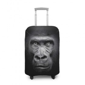 Чехол для чемодана 3D с принтом Горилла в Кировске, 86% полиэфир, 14% спандекс | двустороннее нанесение принта, прорези для ручек и колес | animal | black | eyes | fauna | gorilla | gray | look | monkey | muzzle | primate | взгляд | глаза | горилла | животное | обезьяна | примат | серый | фауна | черный