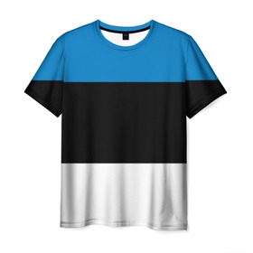 Мужская футболка 3D с принтом Эстония. Флаг. в Кировске, 100% полиэфир | прямой крой, круглый вырез горловины, длина до линии бедер | балтии | государство | прибалтика | республика | снг | ссср | страна | страны | эстония