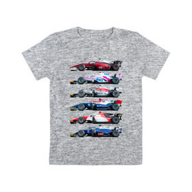 Детская футболка хлопок с принтом F1 Болиды 2 в Кировске, 100% хлопок | круглый вырез горловины, полуприлегающий силуэт, длина до линии бедер | f1 | f2 | авто | болид | болиды | гонки | формула 1