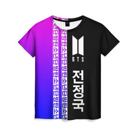Женская футболка 3D с принтом BTS (Jeon Jungkook) в Кировске, 100% полиэфир ( синтетическое хлопкоподобное полотно) | прямой крой, круглый вырез горловины, длина до линии бедер | bts | k pop | pop | бтс | к поп | любовь | поп
