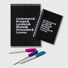 Блокнот с принтом Rammstein в Кировске, 100% бумага | 48 листов, плотность листов — 60 г/м2, плотность картонной обложки — 250 г/м2. Листы скреплены удобной пружинной спиралью. Цвет линий — светло-серый
 | rammstein | till lindemann | берлин | германия | металл | музыка | рамштайн | тилль линдеманн