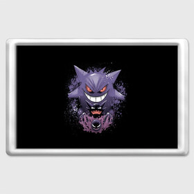 Магнит 45*70 с принтом Pokemon Gengar Rubber в Кировске, Пластик | Размер: 78*52 мм; Размер печати: 70*45 | battle | drawing | entei | go | legendary | lugia | metagross | nintendo | pikachu | pokemon | raikou | squirtle | zapdos | брок | бульбазавр | мисти | монстр | пикачу | покемон | эш