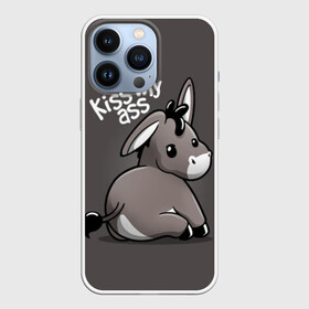 Чехол для iPhone 13 Pro с принтом Мягкий ослик в Кировске,  |  | Тематика изображения на принте: bach | best | comedy | daily | funny | kiss | my | soft | vines | vlogger | vlogs | комедия | мягкий | осел | ослик | поцелуй | прикол | серый | смешной