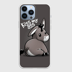 Чехол для iPhone 13 Pro Max с принтом Мягкий ослик в Кировске,  |  | bach | best | comedy | daily | funny | kiss | my | soft | vines | vlogger | vlogs | комедия | мягкий | осел | ослик | поцелуй | прикол | серый | смешной