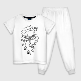 Детская пижама хлопок с принтом Awesome Unicorn в Кировске, 100% хлопок |  брюки и футболка прямого кроя, без карманов, на брюках мягкая резинка на поясе и по низу штанин
 | cat | citty | кот | кошак | кошара | кошка