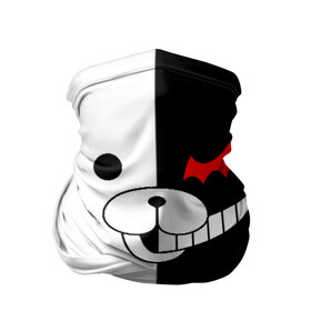 Бандана-труба 3D с принтом MONOKUMA (КАПЮШОН) | МОНОКУМА в Кировске, 100% полиэстер, ткань с особыми свойствами — Activecool | плотность 150‒180 г/м2; хорошо тянется, но сохраняет форму | anime | bear | black  white | danganronpa | kurokuma | monodam | monokuma | monomi | monotaro | pink | rabbit | school | shirokuma | аниме | главарь | мoноми | монокума | черно белый | школа