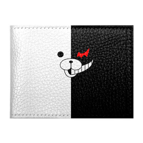 Обложка для студенческого билета с принтом MONOKUMA (КАПЮШОН) | МОНОКУМА в Кировске, натуральная кожа | Размер: 11*8 см; Печать на всей внешней стороне | Тематика изображения на принте: anime | bear | black  white | danganronpa | kurokuma | monodam | monokuma | monomi | monotaro | pink | rabbit | school | shirokuma | аниме | главарь | мoноми | монокума | черно белый | школа