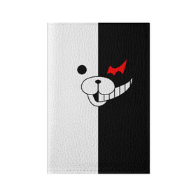 Обложка для паспорта матовая кожа с принтом MONOKUMA (КАПЮШОН) | МОНОКУМА в Кировске, натуральная матовая кожа | размер 19,3 х 13,7 см; прозрачные пластиковые крепления | Тематика изображения на принте: anime | bear | black  white | danganronpa | kurokuma | monodam | monokuma | monomi | monotaro | pink | rabbit | school | shirokuma | аниме | главарь | мoноми | монокума | черно белый | школа