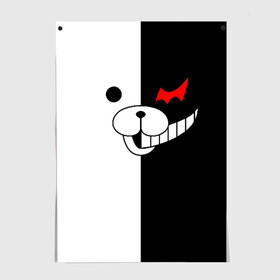 Постер с принтом MONOKUMA (КАПЮШОН) | МОНОКУМА в Кировске, 100% бумага
 | бумага, плотность 150 мг. Матовая, но за счет высокого коэффициента гладкости имеет небольшой блеск и дает на свету блики, но в отличии от глянцевой бумаги не покрыта лаком | Тематика изображения на принте: anime | bear | black  white | danganronpa | kurokuma | monodam | monokuma | monomi | monotaro | pink | rabbit | school | shirokuma | аниме | главарь | мoноми | монокума | черно белый | школа