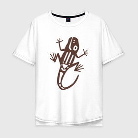 Мужская футболка хлопок Oversize с принтом Geko в Кировске, 100% хлопок | свободный крой, круглый ворот, “спинка” длиннее передней части | гекон | динозавры | дракон | животные | лягушки | ящер | ящерица