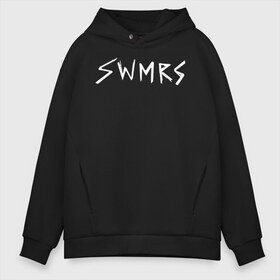 Мужское худи Oversize хлопок с принтом SWMRS в Кировске, френч-терри — 70% хлопок, 30% полиэстер. Мягкий теплый начес внутри —100% хлопок | боковые карманы, эластичные манжеты и нижняя кромка, капюшон на магнитной кнопке | emilys army | pop punk | punk rock | surf punk | surf rock | swimmers | swmrs | the clocks | the raining souls