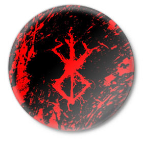Значок с принтом BERSERK в Кировске,  металл | круглая форма, металлическая застежка в виде булавки | anime | berserk | heroes | knight | manga | аниме | берсерк | герои | манга | рыцарь