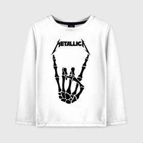 Детский лонгслив хлопок с принтом METALLICA в Кировске, 100% хлопок | круглый вырез горловины, полуприлегающий силуэт, длина до линии бедер | matters metallica | music | nothing else | rock | trash metal | группа | музыка | музыканты | рок | трэш металл