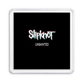 Магнит 55*55 с принтом Slipknot Unsainted в Кировске, Пластик | Размер: 65*65 мм; Размер печати: 55*55 мм | Тематика изображения на принте: 2019 | metal | music | new | rock | single | slipknot | unsainted