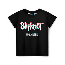 Детская футболка 3D с принтом Slipknot Unsainted в Кировске, 100% гипоаллергенный полиэфир | прямой крой, круглый вырез горловины, длина до линии бедер, чуть спущенное плечо, ткань немного тянется | Тематика изображения на принте: 2019 | metal | music | new | rock | single | slipknot | unsainted