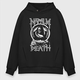 Мужское худи Oversize хлопок с принтом Napalm Death в Кировске, френч-терри — 70% хлопок, 30% полиэстер. Мягкий теплый начес внутри —100% хлопок | боковые карманы, эластичные манжеты и нижняя кромка, капюшон на магнитной кнопке | британская | грайндкор | грайндкор группа | дэт метал | краст панк | марк гринуэй | митч харрис | шэйн эмбери