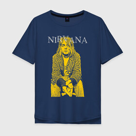 Мужская футболка хлопок Oversize с принтом Nirvana в Кировске, 100% хлопок | свободный крой, круглый ворот, “спинка” длиннее передней части | 
