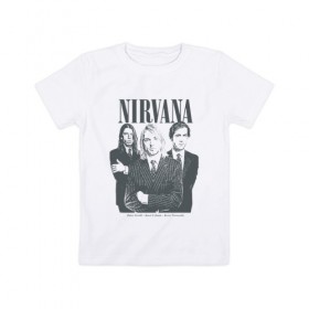 Детская футболка хлопок с принтом Nirvana в Кировске, 100% хлопок | круглый вырез горловины, полуприлегающий силуэт, длина до линии бедер | альтернативный рок | американская | гранж | дэйв грол | крист энтони новоселич | курт кобейн | рок группа