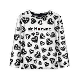 Детский лонгслив 3D с принтом DELTARUNE в Кировске, 100% полиэстер | длинные рукава, круглый вырез горловины, полуприлегающий силуэт
 | Тематика изображения на принте: delta r | delta rune | deltarune | deltarune 2 | deltarune сердце. | дельта | дельта руна