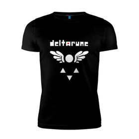 Мужская футболка премиум с принтом DELTARUNE в Кировске, 92% хлопок, 8% лайкра | приталенный силуэт, круглый вырез ворота, длина до линии бедра, короткий рукав | Тематика изображения на принте: delta r | delta rune | deltarune | deltarune 2 | deltarune сердце | дельта | дельта руна | дельтаран.
