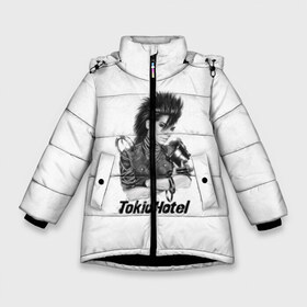 Зимняя куртка для девочек 3D с принтом Tokio Hotel в Кировске, ткань верха — 100% полиэстер; подклад — 100% полиэстер, утеплитель — 100% полиэстер. | длина ниже бедра, удлиненная спинка, воротник стойка и отстегивающийся капюшон. Есть боковые карманы с листочкой на кнопках, утяжки по низу изделия и внутренний карман на молнии. 

Предусмотрены светоотражающий принт на спинке, радужный светоотражающий элемент на пуллере молнии и на резинке для утяжки. | hotel | island | tokio | tokio hotel | альтернативный | билл каулитц | георг листинг | группа | густав шефер | отель | пауэр | поп | рок | синти | синтипоп | токийский | токио | том каулитц | хотель