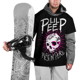 Накидка на куртку 3D с принтом Lil Peep в Кировске, 100% полиэстер |  | Тематика изображения на принте: crybaby | gustav elijah ahr | hellboy | lil peep | lilpeep | peep | rap | густав элайджа ар | лил пип | рэп | хип хоп | эмо рэп