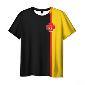Мужская футболка 3D с принтом Rammstein Deutschland в Кировске, 100% полиэфир | прямой крой, круглый вырез горловины, длина до линии бедер | 