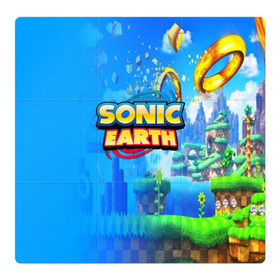 Магнитный плакат 3Х3 с принтом SONIC EARTH в Кировске, Полимерный материал с магнитным слоем | 9 деталей размером 9*9 см | hedgehog | metal sonic | silver | silver the hedgehog | sonic | sonic boom | sonic the hedgehog | ёж сонник | игры | соник | фильмы