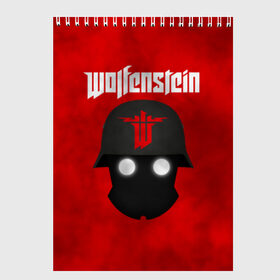 Скетчбук с принтом Wolfenstein в Кировске, 100% бумага
 | 48 листов, плотность листов — 100 г/м2, плотность картонной обложки — 250 г/м2. Листы скреплены сверху удобной пружинной спиралью | cyberpilot | new colossus | new order | old blood | wolfenstein | youngblood | игры