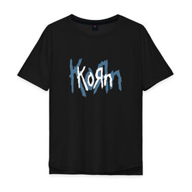 Мужская футболка хлопок Oversize с принтом Korn в Кировске, 100% хлопок | свободный крой, круглый ворот, “спинка” длиннее передней части | korn | koяn | джонатан дэвис | корн | ню метал | нюметал | рок