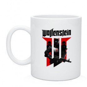 Кружка с принтом Wolfenstein в Кировске, керамика | объем — 330 мл, диаметр — 80 мм. Принт наносится на бока кружки, можно сделать два разных изображения | Тематика изображения на принте: cyberpilot | new colossus | new order | old blood | wolfenstein | youngblood | игры