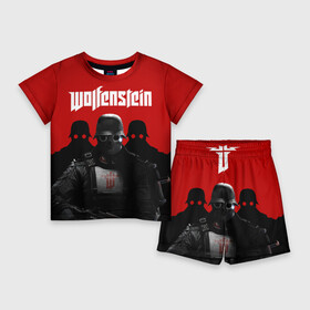 Детский костюм с шортами 3D с принтом Wolfenstein в Кировске,  |  | cyberpilot | new colossus | new order | old blood | wolfenstein | youngblood | игры