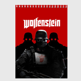 Скетчбук с принтом Wolfenstein в Кировске, 100% бумага
 | 48 листов, плотность листов — 100 г/м2, плотность картонной обложки — 250 г/м2. Листы скреплены сверху удобной пружинной спиралью | cyberpilot | new colossus | new order | old blood | wolfenstein | youngblood | игры