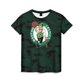 Женская футболка 3D с принтом Boston Celtics в Кировске, 100% полиэфир ( синтетическое хлопкоподобное полотно) | прямой крой, круглый вырез горловины, длина до линии бедер | boston | boston celtics | celtics | nba | баскетбол | бостон | бостон селтикс | нба | селтикс