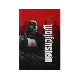 Обложка для паспорта матовая кожа с принтом Wolfenstein в Кировске, натуральная матовая кожа | размер 19,3 х 13,7 см; прозрачные пластиковые крепления | Тематика изображения на принте: cyberpilot | new colossus | new order | old blood | wolfenstein | youngblood | игры