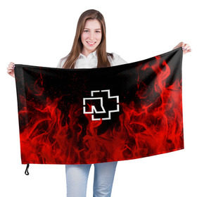 Флаг 3D с принтом RAMMSTEIN в Кировске, 100% полиэстер | плотность ткани — 95 г/м2, размер — 67 х 109 см. Принт наносится с одной стороны | fire | metallica | music | rammstein | rock | металл | металлика | музыка | огонь | пламя | раммштайн | рок | рок группа