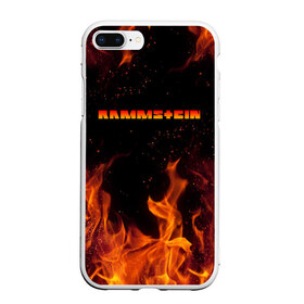 Чехол для iPhone 7Plus/8 Plus матовый с принтом RAMMSTEIN (НА СПИНЕ) в Кировске, Силикон | Область печати: задняя сторона чехла, без боковых панелей | Тематика изображения на принте: fire | flame | music | rammstein | rock | группа | музыка | музыканты | огонь | пламя | рамштайн | рок