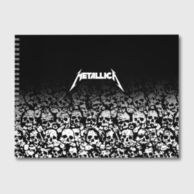 Альбом для рисования с принтом METALLICA (НА СПИНЕ) в Кировске, 100% бумага
 | матовая бумага, плотность 200 мг. | Тематика изображения на принте: matters metallica | music | nothing else | rock | trash metal | группа | музыка | музыканты | рок | трэш металл