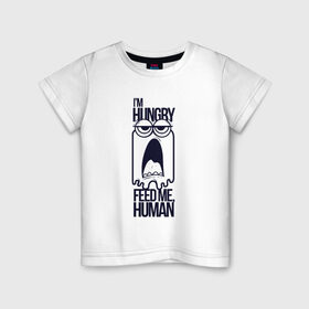 Детская футболка хлопок с принтом Я голоден в Кировске, 100% хлопок | круглый вырез горловины, полуприлегающий силуэт, длина до линии бедер | 