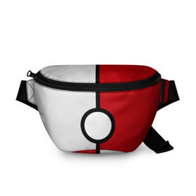 Поясная сумка 3D с принтом Pokeball (Pokemon) в Кировске, 100% полиэстер | плотная ткань, ремень с регулируемой длиной, внутри несколько карманов для мелочей, основное отделение и карман с обратной стороны сумки застегиваются на молнию | anime | pokeball | pokemon | аниме. | белый | красный | покебол | покемон | чёрный