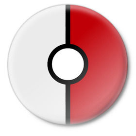 Значок с принтом Pokeball (Pokemon) в Кировске,  металл | круглая форма, металлическая застежка в виде булавки | anime | pokeball | pokemon | аниме. | белый | красный | покебол | покемон | чёрный