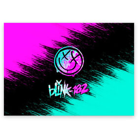 Поздравительная открытка с принтом Blink-182 (1) в Кировске, 100% бумага | плотность бумаги 280 г/м2, матовая, на обратной стороне линовка и место для марки
 | art | blink | music | pop | rock | арт | блинк | музыка | поп музыка | рок