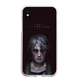 Чехол для iPhone XS Max матовый с принтом Death Stranding в Кировске, Силикон | Область печати: задняя сторона чехла, без боковых панелей | death | hilermo del toro | kojima productions | norman reedus | rdds19 | sam briges | stranding | кодзима | леа сейду | лея | макс | миккельсен | норман | ридус | сэм бриджес