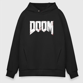 Мужское худи Oversize хлопок с принтом DOOM в Кировске, френч-терри — 70% хлопок, 30% полиэстер. Мягкий теплый начес внутри —100% хлопок | боковые карманы, эластичные манжеты и нижняя кромка, капюшон на магнитной кнопке | bethesda | dead | death | doom | doom eternal | game | games | metal | monster | ps4 | space | steam | xbox | дум | игра | космос | метал | меч | экшн