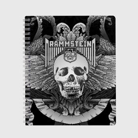 Тетрадь с принтом Rammstein в Кировске, 100% бумага | 48 листов, плотность листов — 60 г/м2, плотность картонной обложки — 250 г/м2. Листы скреплены сбоку удобной пружинной спиралью. Уголки страниц и обложки скругленные. Цвет линий — светло-серый
 | du hast | heavy | herzeleid | metal | mutter | rammstein | reise | rosenrot | sehnsucht | till lindemann | группа | метал | рамштайн | рок | тилль линдеманн | хард