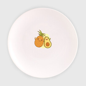 Тарелка 3D с принтом Ананас и Авокадо в Кировске, фарфор | диаметр - 210 мм
диаметр для нанесения принта - 120 мм | summer | еда | летние | лето | фрукты
