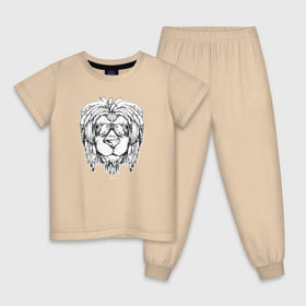 Детская пижама хлопок с принтом Раста Лев в Кировске, 100% хлопок |  брюки и футболка прямого кроя, без карманов, на брюках мягкая резинка на поясе и по низу штанин
 | lion | rasta | лев | львы | раста | регги