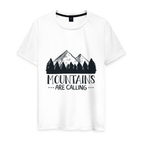 Мужская футболка хлопок с принтом Mountains в Кировске, 100% хлопок | прямой крой, круглый вырез горловины, длина до линии бедер, слегка спущенное плечо. | adventure | travel | горы | кемпинг | отдых | приключения | природа | путешествие | туризм | турист | турслёт